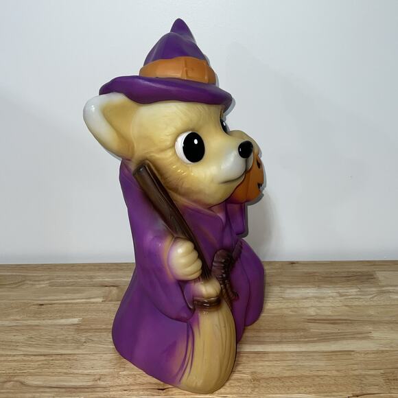 Blow Mold Pan Asian Creations Halloween 18" Fox Witch with Pumpkin~ Lighted~ - Picture 2 of 8